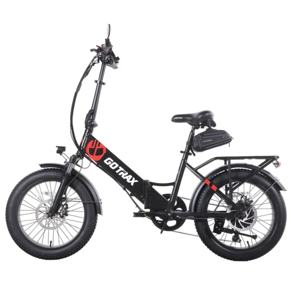 GOTRAX F2V2 Foldable Electric Bike 55 Miles (Pedal-assist1) by 48V Battery, 20Mph Power by 500W, Smart LCD Display and 5 Pedal-Assist Levels, 7-Speed&Front Shock Absorber for Off-Road Bicycle - Image 3