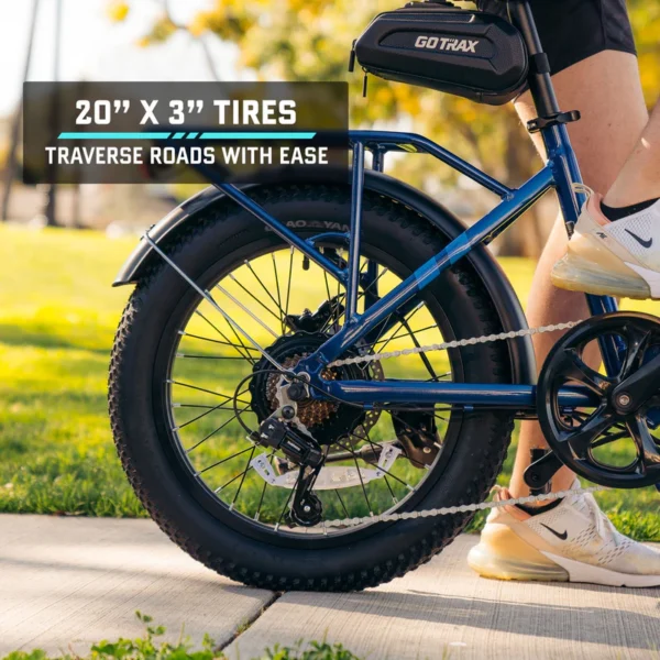 GOTRAX F2V2 Foldable Electric Bike 55 Miles (Pedal-assist1) by 48V Battery, 20Mph Power by 500W, Smart LCD Display and 5 Pedal-Assist Levels, 7-Speed&Front Shock Absorber for Off-Road Bicycle - Image 11