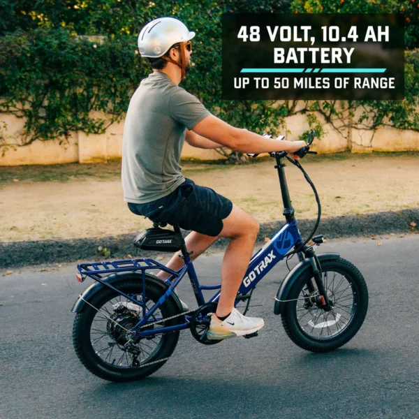 GOTRAX F2V2 Foldable Electric Bike 55 Miles (Pedal-assist1) by 48V Battery, 20Mph Power by 500W, Smart LCD Display and 5 Pedal-Assist Levels, 7-Speed&Front Shock Absorber for Off-Road Bicycle - Image 14